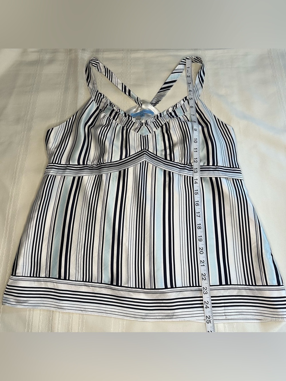 ANTONIO MELANI Silk Top Size 14 Elegant With Crisscross Straps Women’s Top - Picture 9 of 16